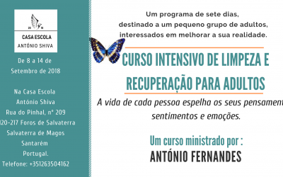 Curso intensivo de limpeza e recuperação – 8 a 14 Setembro de 2018
